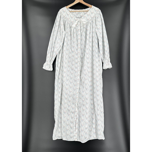 Eileen West Other - Eileen West Button Up Maxi Robe Medium Floral Prairie Cottage Romantic Country